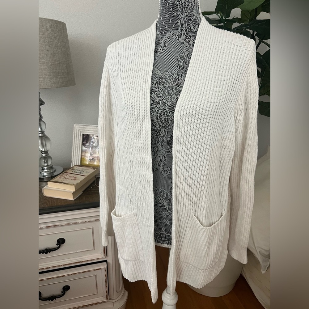 Madewell Women's White Open-Front Sweater